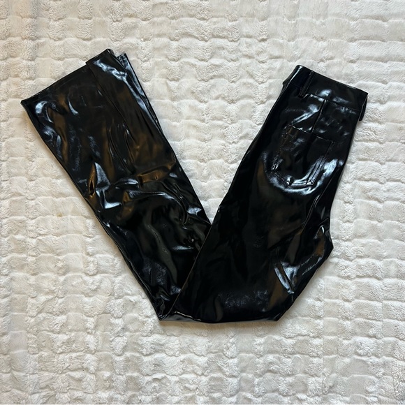 I. AM. GIA Peri Cut Out Pants Black PVC Sexy Flare High Waisted Pants XS - Picture 3 of 4